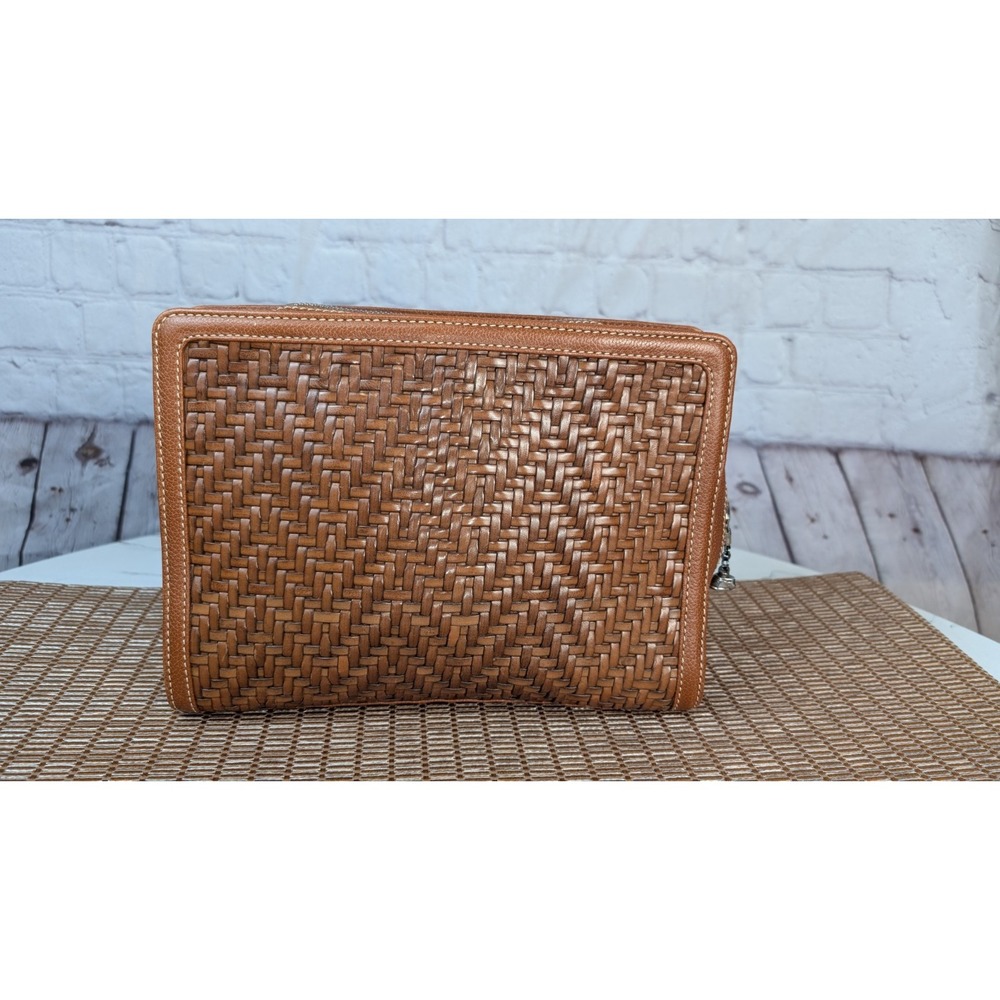 Barry Kieselstein-Cord RARE Brown Woven Leather Clutch - 925 Silver Horse head - Picture 4 of 16